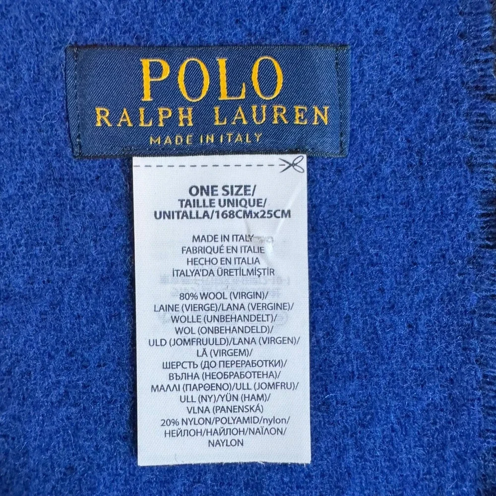 Polo Ralph Lauren Scarf Lot 2 Made in Italy Lambswool Virgin Wool Pony Logo Luxe